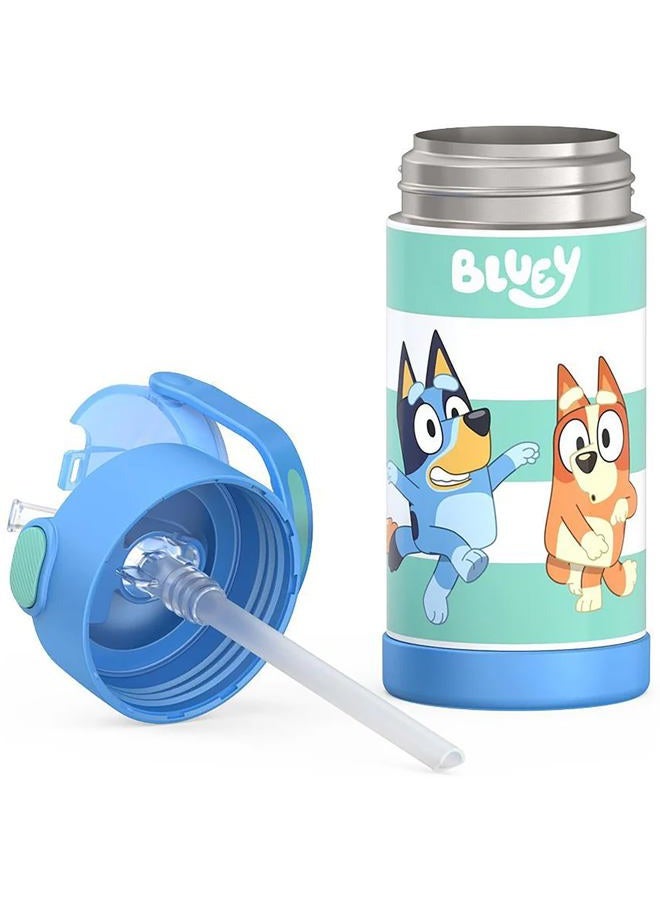THERMOS FUNTAINER 12 Ounce Stainless Steel Vacuum Insulated Kids Straw Bottle, Bluey - Image 5